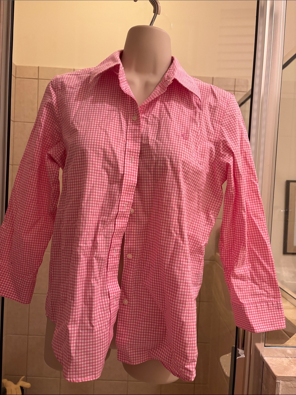 Lauren Ralph Lauren Pink Gingham Button-Down Shirt
